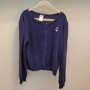 Gymboree girls button knit navy cardigan size 7-8
